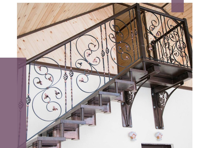 Кованые лестницы в Асбесте от 78835 руб. под ключ