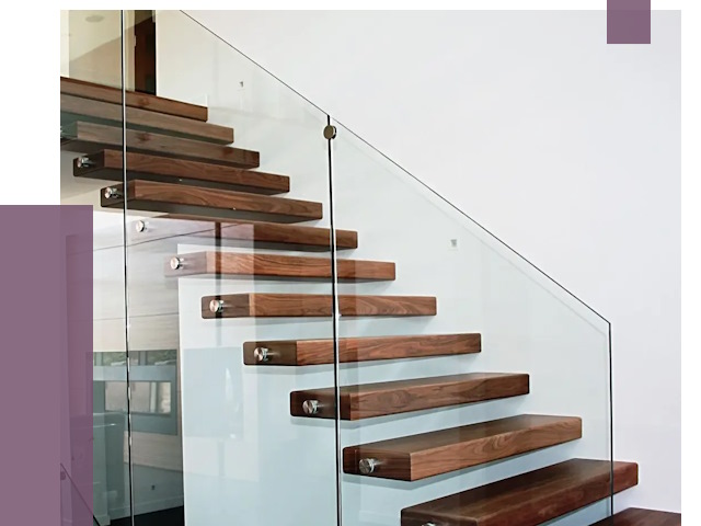 Стеклянные перила для лестницы в Асбесте от 14655 руб.