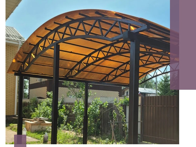 Изготовление навесов под ключ в Асбесте из качественных материалов