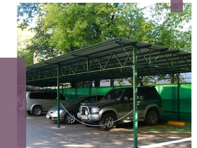 Навесы для парковки в Асбесте от 79340 руб. заказать | ПРОЛЁТ-Сбс