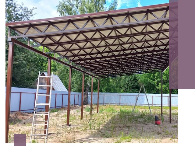 Односкатные навесы под ключ в Асбесте — изготовление и монтаж