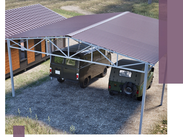 Двускатные навесы под ключ в Асбесте — изготовление и монтаж