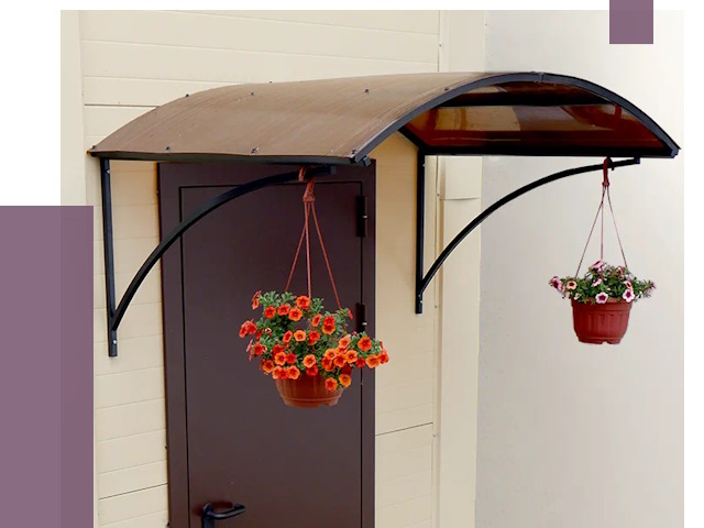 Козырьки над входом в Асбесте от 14655 руб.  | ПРОЛЁТ-Сбс