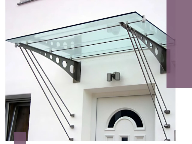 Козырьки над входом под ключ в Асбесте — изготовление и монтаж
