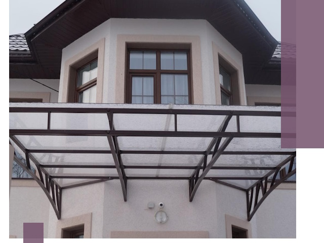 Козырьки из поликарбоната под ключ в Асбесте