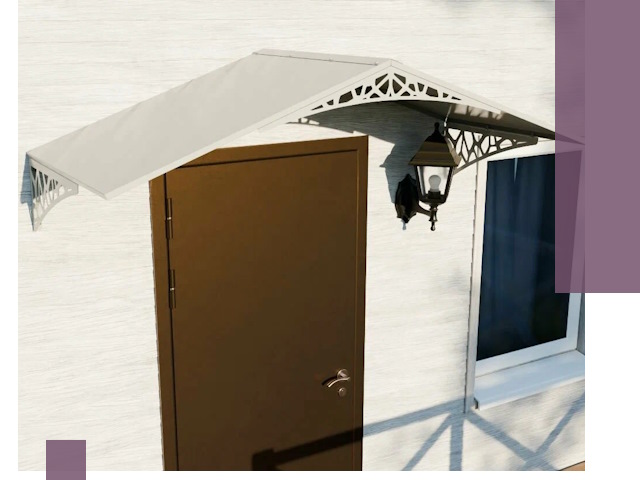 Металлические козырьки на входы и террасы в Асбесте