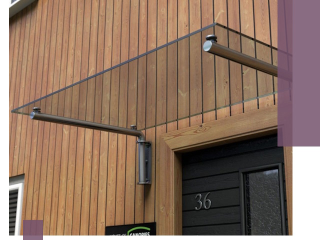 Стеклянные козырьки на входы и фасады в Асбесте