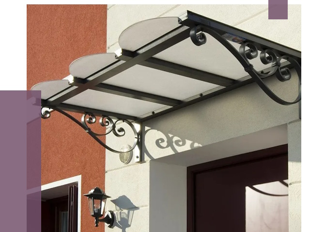 Односкатные козырьки в Асбесте от 8288 руб.  | ПРОЛЁТ-Сбс