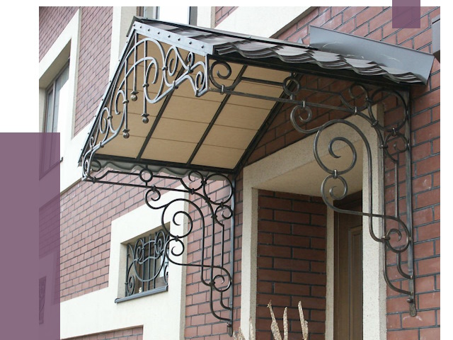 Двускатные козырьки в Асбесте под ключ от 12634 руб.