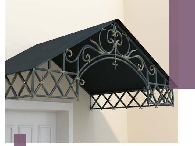 Двускатные металлические козырьки под ключ в Асбесте