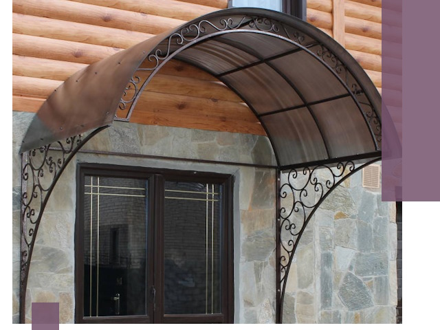 Арочные козырьки под ключ в Асбесте: изготовление и монтаж